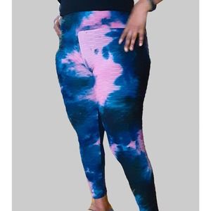 WOMENS LEGGINGS BLACK /PURPLE/WHITE SM/M